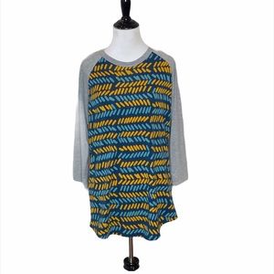 Lularoe Randy Pattern Baseball T-shirt -Size Medium